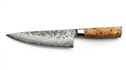 Beautiful kitchen knife with a unique patterned blade and handle