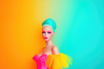 Poster - vibrant barbiecore-themed photo with striking hues captured with studio lighting for modern aesthetic
