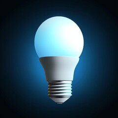 Poster - a close-up of a modern led light bulb with a sleek design, glowing brightly