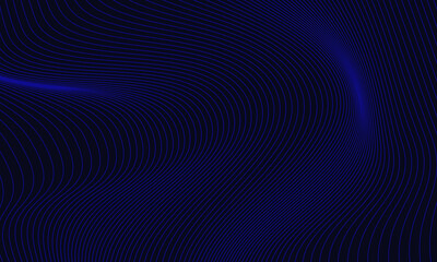 Poster - abstract glowing wave lines on dark blue background. dynamic wave pattern. modern flowing wavy lines