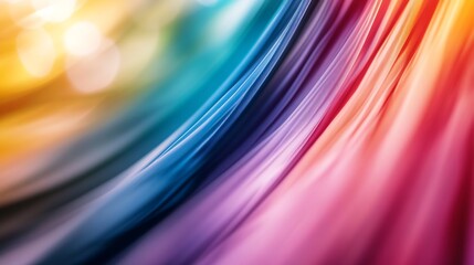 Fototapete - Colorful Abstract Wave Patterns with Soft Light and Vibrant Rainbow Hues in Motion : Generative AI