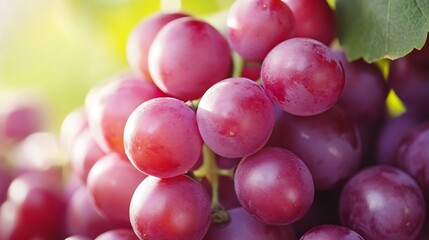 Aufkleber - Fresh Organic Red Grapes on a Vine in Beautiful Natural Light for Healthy Eating and Snacking : Generative AI