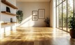 © gulmemmed - Bright and Airy Modern Interior With Wooden Flooring and Large Windows in a Tranquil Setting During Daytime