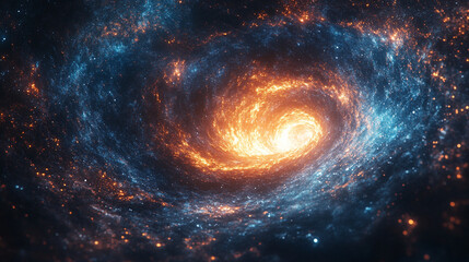 Wall Mural - A vibrant digital artwork showcasing a 360-degree cosmic nebula, symbolizing infinity, exploration, and the mysteries of the universe, with swirling colors and glowing celestial elements