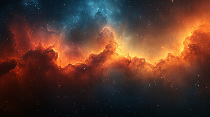 Wall Mural - A vibrant digital artwork showcasing a 360-degree cosmic nebula, symbolizing infinity, exploration, and the mysteries of the universe, with swirling colors and glowing celestial elements