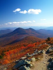 Poster - Stunning Autumn Landscape with Rolling Hills and Vibrant Fall Colors : Generative AI