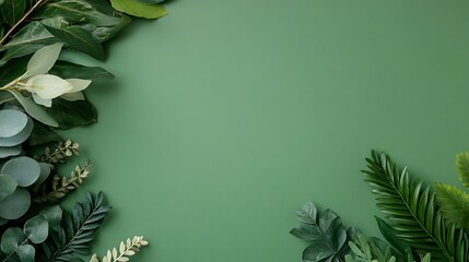 Poster - Lush Greenery on a Solid Background Evoking Tranquility and Freshness for Nature Lovers : Generative AI