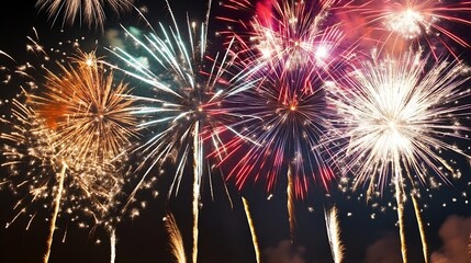 Aufkleber - Spectacular Fireworks Display Lighting up the Night Sky : Generative AI