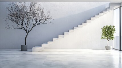 Poster - A minimalist interior design featuring different shades of gray, from light to dark, creating a sense of depth, sophistication, and understated elegance.