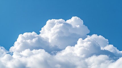 Poster - Fluffy and Bright White Clouds Against a Clear Blue Sky Perfect for Nature Lovers : Generative AI