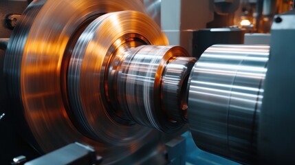 Poster - Precision machining of metal parts in a factory
