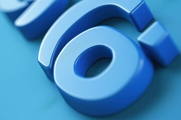 Poster - Colorful number display featuring percentages on a blue background for visual data representation, numbers with percentages, the number 6 percent