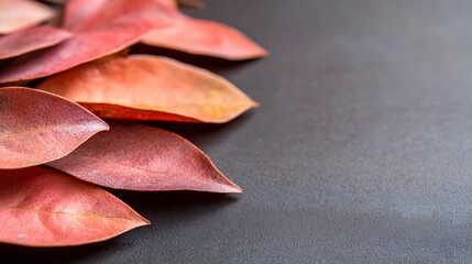 Aufkleber - Colorful Autumn Leaves on Dark Surface for a Natural and Rustic Background : Generative AI