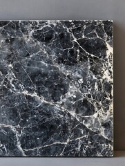 Fototapete - Elegant black marble slab with fine veining for upscale interior designs : Generative AI