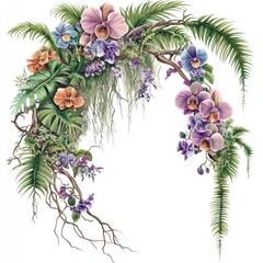 Canvas Print - Tropical Floral Design, Lush Arrangement