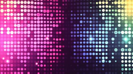 Naklejka na meble A vibrant display of colorful dots creates a mesmerizing pattern, reminiscent of a modern digital art piece or a lively disco atmosphere.