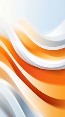 Leinwandbilder - Dynamic abstract waves in orange and white tones creating a modern design element suitable for backgrounds and graphics