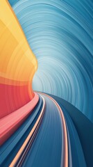 Leinwandbilder - Vibrant abstract swirl of colors with a dynamic sense of movement and depth in a tunnel-like formation