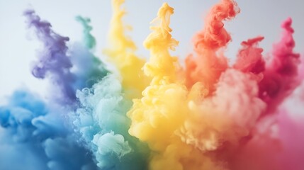 Poster - Vibrant Explosion of Colorful Smoke Clouds Creating Abstract Artistic Background : Generative AI