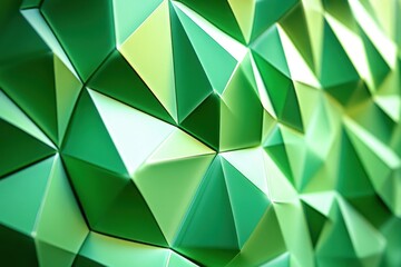 Poster - Intricate surface of green extruded triangles showcasing a striking geometric design, Surface of green extruded triangles