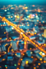 Poster - Abstract Blurred City Lights and Traffic at Night Creating a Dreamlike Atmosphere : Generative AI
