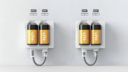 Aufkleber - photographic image of a digital battery pack charging on a dual battery charging station