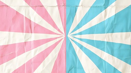 Aufkleber - Retro Pastel Starburst Pattern with Subtle Paper Texture Background   Faded Pink and Blue Radial Burst Design for Wallpaper Graphic Web Poster or Digital Art