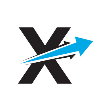 Initial Arrow Logo combine with letter X vector template
