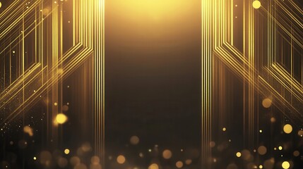 Poster - Abstract golden background with luminous lights and elegant lines for creative designs and art