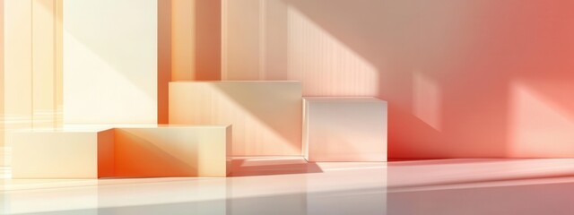 Poster - Modern Minimalist Composition with Soft Color Gradients and Geometric Shapes for Design Projects