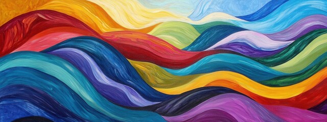 Poster - Colorful Abstract Waves with Flowing Lines and Swirling Patterns in Bold Vibrant Hues