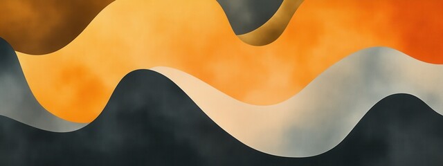 Poster - Abstract Waves of Warm Colors in Flowing Design for Creative Backgrounds and Artistic Projects