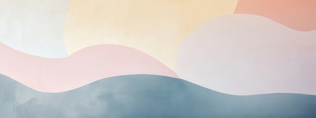 Poster - Soft Abstract Landscape with Gentle Curves and Pastel Colors for Modern Decor or Design