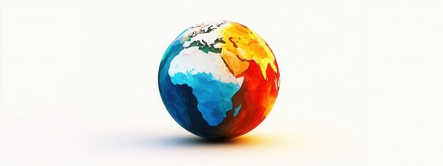 Poster - Colorful Globe Illustration Representing Global Diversity and Ecological Awareness