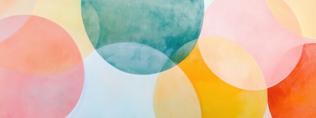 Poster - Soft Colorful Abstract Circles on Gentle Background for Modern Art Projects and Designs