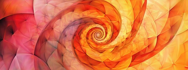 Poster - Spiraling Colors of Orange and Pink in Abstract Artistic Digital Design Composition