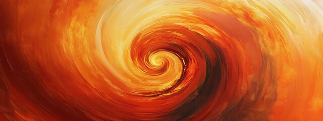 Poster - Vibrant Abstract Swirl of Orange and Yellow Hues with Dynamic Movement and Energy