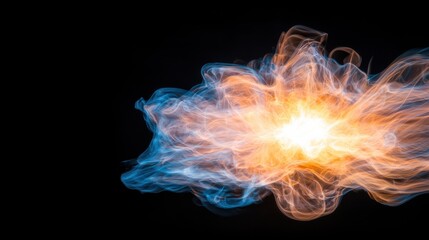 Poster - Vibrant and Explosive Cosmic Energy Burst with Intense Fiery Motion and Brilliant Luminous Glow