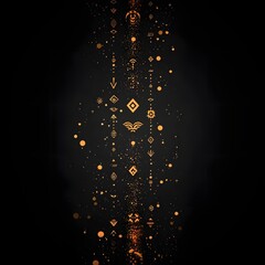 Poster - Glowing Tribal Geometric Patterns Over Soft Gradient Backdrop