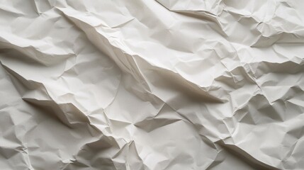 Poster - Crumpled White Paper Texture for Background Design or Artistic Projects