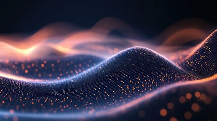 Poster - Abstract Waves of Light Representing Digital Data in Motion for Technology and Innovation Themes