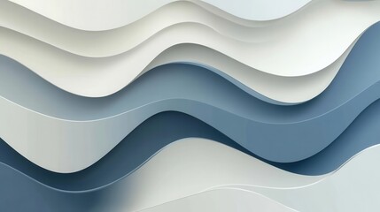 Poster - Abstract Waves Texture in Soft Blue and White Tones for Modern Backgrounds and Designs
