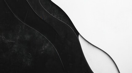 Poster - Abstract Black and White Curved Shapes on a Textured Background for Modern Design Projects
