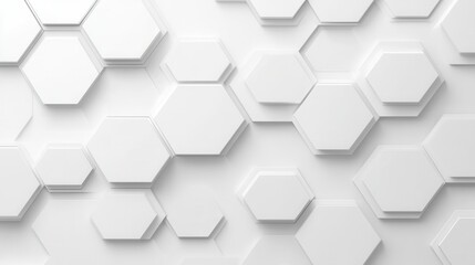 Poster - Abstract White Hexagonal Pattern with Depth and Shadows for Modern Design Backgrounds