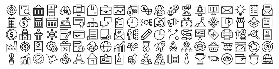 Aufkleber - Simple Set business icon template editable. Finance pack symbol vector sign isolated on white background illustration for graphic and web design