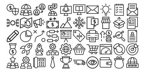 Aufkleber - Simple Set business icon template editable. Finance pack symbol vector sign isolated on white background illustration for graphic and web design