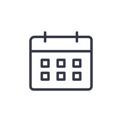 Poster - calendar icon symbol vector sign isolated on white background illustration for graphic and web design