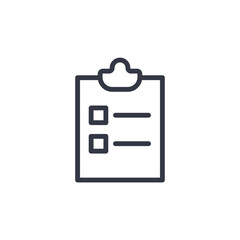 Poster - clipboard icon symbol vector sign isolated on white background illustration for graphic and web design