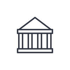 Poster - bank building icon symbol vector sign isolated on white background illustration for graphic and web design