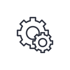 Aufkleber - gear icon symbol vector sign isolated on white background illustration for graphic and web design